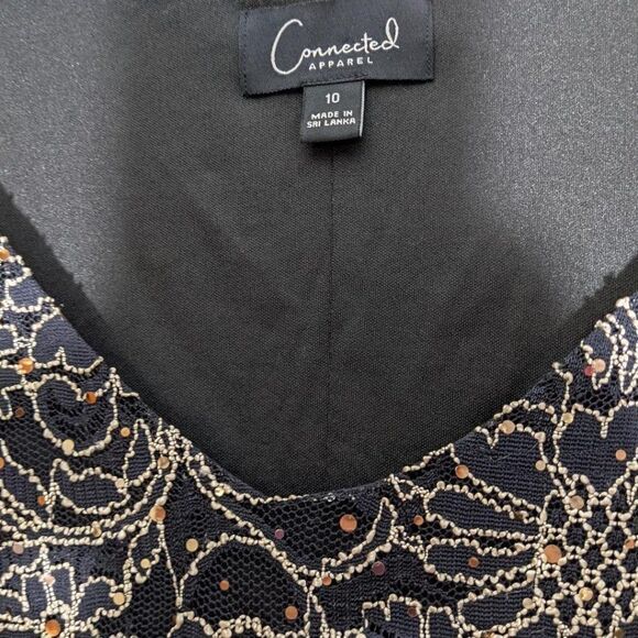 CONNECTECTED APPAREL FULLY LINED LACE & BEADED DRESS - SIZE 10 - Picture 3 of 7